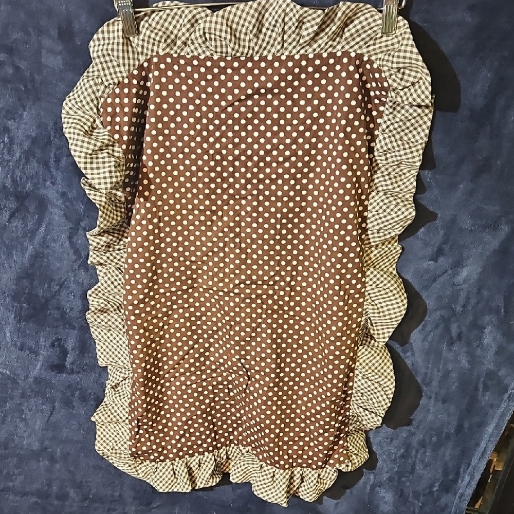 Brown Polka Dot Ruffled Pillow Sham